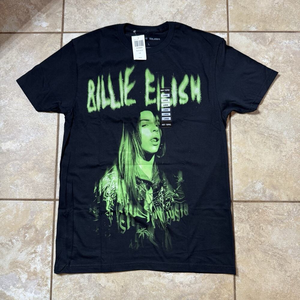 Billie Eilish Green Jumbo Portrait T-Shirt Size LARGE New With Tags